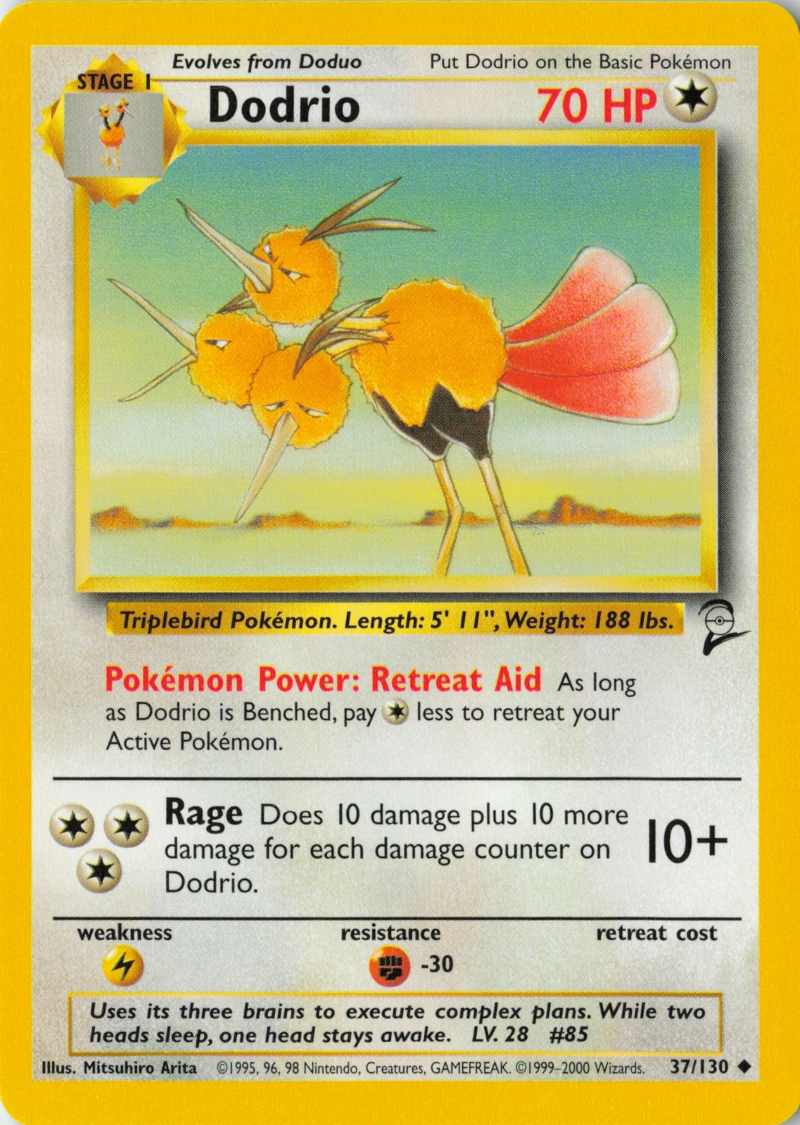2000 Base Set 2 Dodrio #037/130 Uncommon