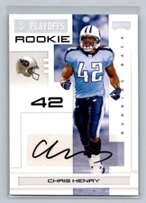 2007 Playoff NFL Playoffs Chris Henry #108 Signatures Silver #/25 Rookie Titans