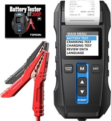 TOPDON Battery Tester Cranking Charging System Battery Analyzer with Printer 12V