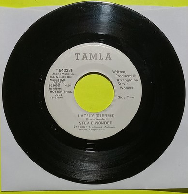 Stevie Wonder 45 RPM Lately Tamala Label NRMNT-
