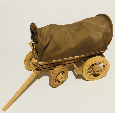 Western Wooden Wagon Rustic Lamp Tabletop Light Centerpiece  