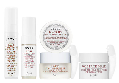 Fresh Lotus Youth Preserve Face Cream & Rose Face Mask (5 Piece Bundle)
