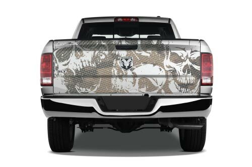 Skulls Grunge Camouflage Tailgate Pickup Decal Truck Vinyl Camo Wrap Graphic USA - Bild 2 von 2