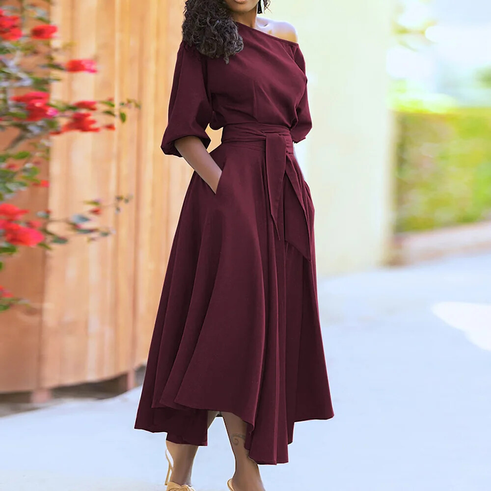 Elegant Women's Spring/Summer Sleeve Casual Dress Women's Casual Long Dress  | eBay