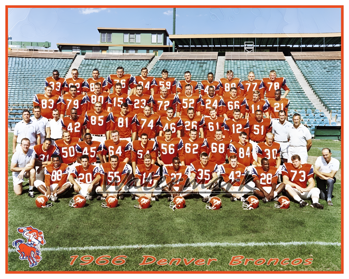 AFL 1966 Denver Broncos Team Picture Color 8 X 10 Photo