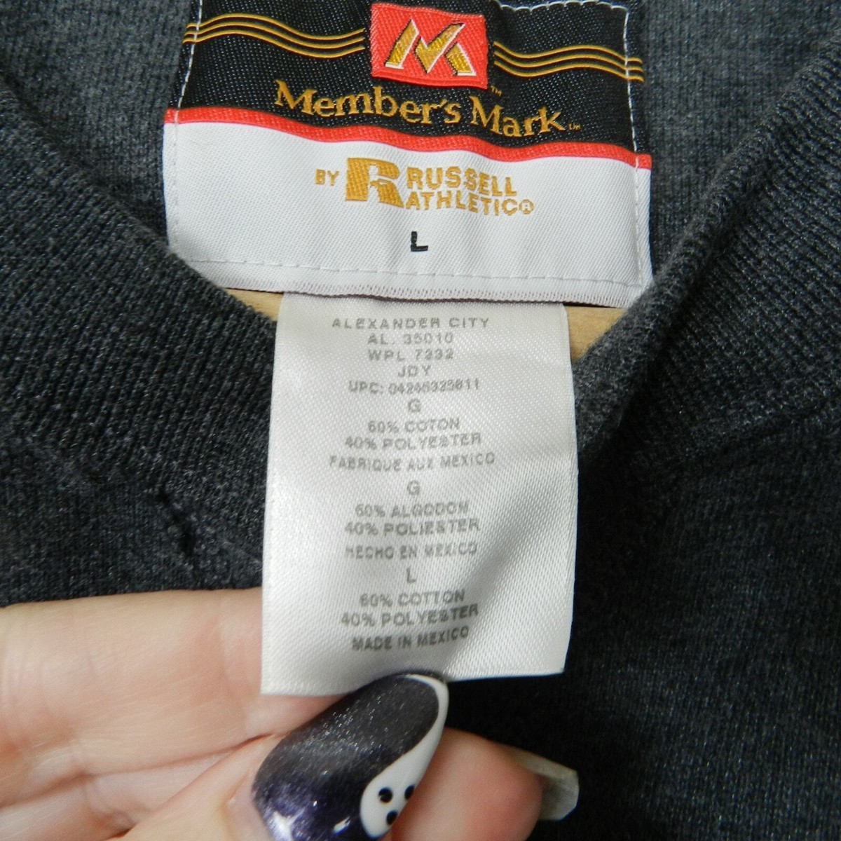 Vintage 90s Members Mark Russell Athletic Charcoal Gray