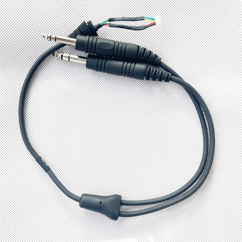 Double Plug Cable for Bose A20 Aviation Headset Stereo 6.3mm