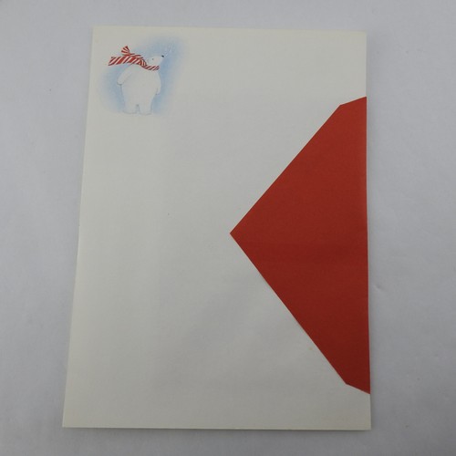 Sobres rojos vintage de oso de Navidad con notas de buzón de papelería con sello - Imagen 2 de 5