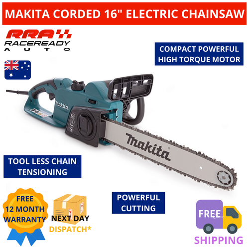 Makita Electric Chainsaw Chain Saw 16" Bar Power Pruning Tree 1800W