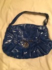 Mischa Barton Patent Blue Shoulder Bag with buckle use in good condition