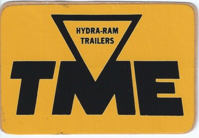 TME Hydra-Ram Trailers Vintage Unused Mining Hard Hat Decal Sticker