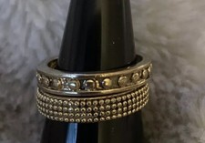 GREAT BEADED SILVER RINGS SIZE 7 1/4