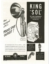 1946 KING SOL Flash Synchronizer camera accessory Vintage Print Ad