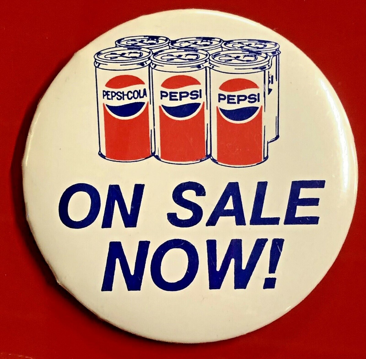 3 VINTAGE EARLY 1970's PEPSI COLA PIN BACK ADVERTISEMENT BUTTON