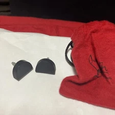 BRAND NEW CHRISTIAN LOUBOUTIN HEEL TAPS Tip Replacement Black 18 mm X 12.5 mm