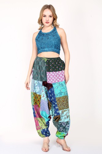Women Hippie Multi Patchwork Printed Harem Trousers Pant Assorted Lot Wholesale - Imagen 8 de 12
