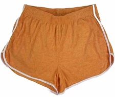 rue21 Dolphin Shorts Orange Terry Cloth White Trim Pull On Elastic Waist Size 3X