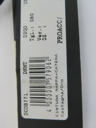 NWT VERSACE DCDB771-DNMT BEIGE LEATHER GOLD TONE CHAIN BUCKLE BELT 95 38 $1050 - Picture 11 of 12