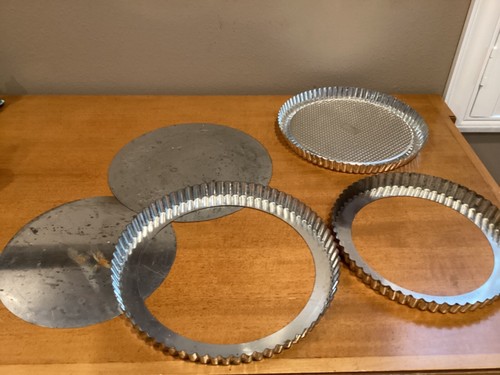 3 Tart Pan, Quiche Pan, 2 Removable Loose Bottom 9.5, 10, 11 inch