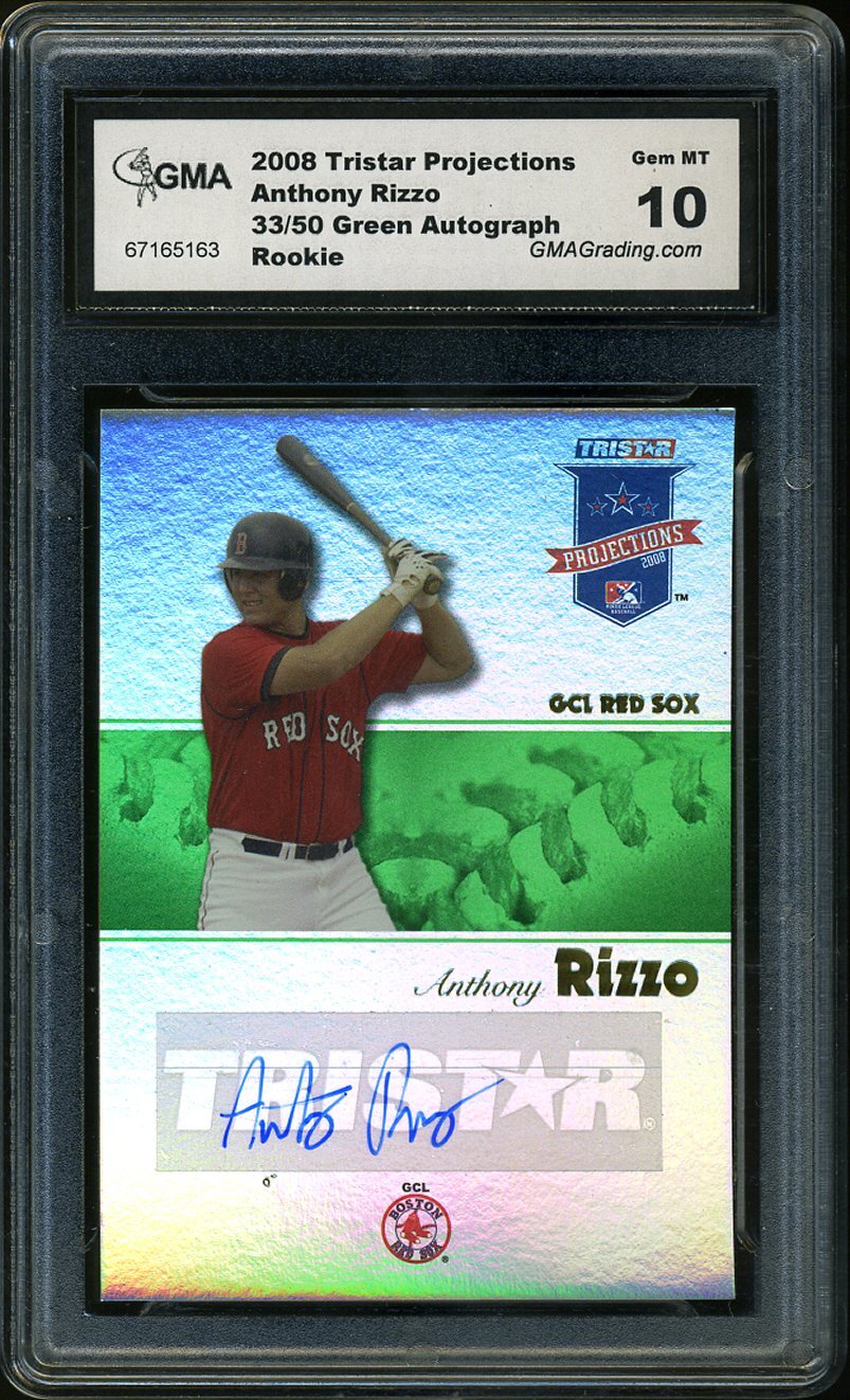 2008 Tristar Projections Green #4 ANTHONY RIZZO Auto/Autograph /50 GMA ...