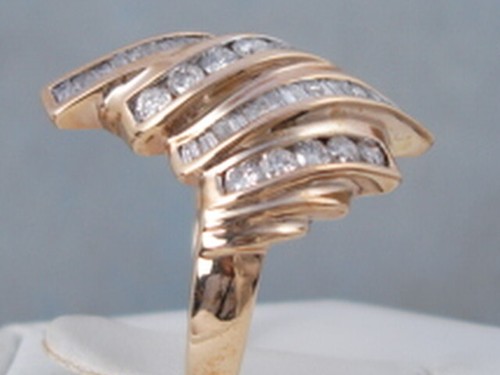 1 CTW DIAMOND FASHION COCKTAIL RING 10K YELLOW 1 CARAT OF DIAMONDS LOW PRICE - Picture 4 of 9