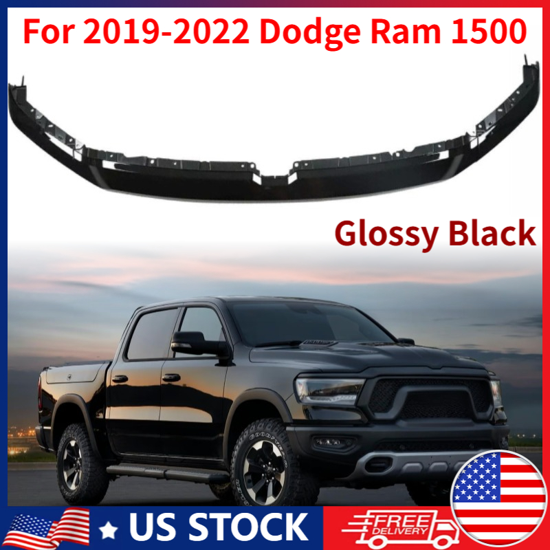 For 2019-2022 Dodge Ram 1500  Front Upper Grille Trim Molding Glossy Black