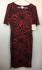 LuLa Roe Woman's Black & Red Short Sleeve XS Dress