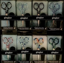 GINGHER DESIGNER SERIES LIMITED EDITION 4" EMBROIDERY SCISSORS  NIB 