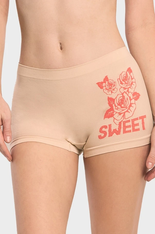 Paquete de 6 calzoncillos boxer sin costuras rosa dulce para mujer talla única Foto 3 de 4