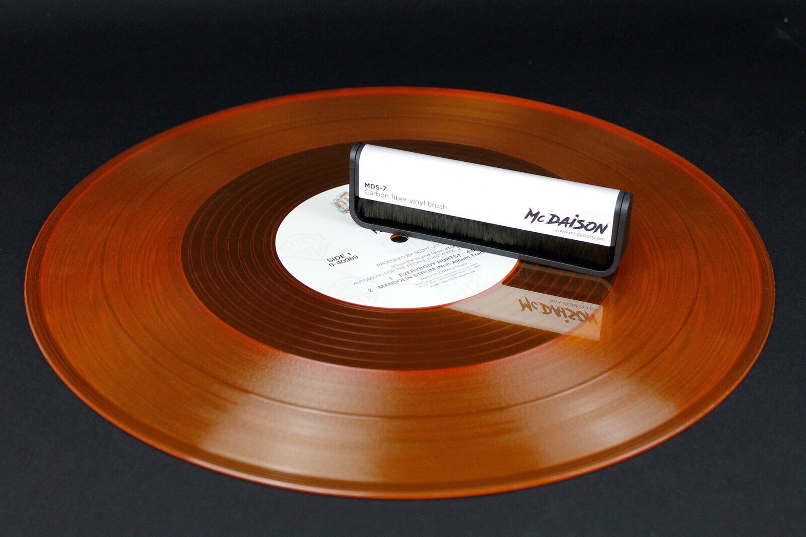 McDAISON SPAZZOLA ANTISTATICA per pulizia dischi vinile LP SETOLE fibra CARBONIO foto 3