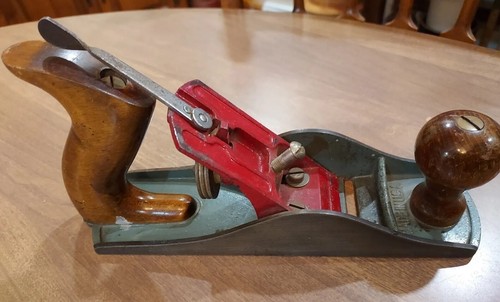 Vintage Early Stanley TWO TONE Hand Carving Wood Plane Tool USA Smooth Bottom - Picture 13 of 23