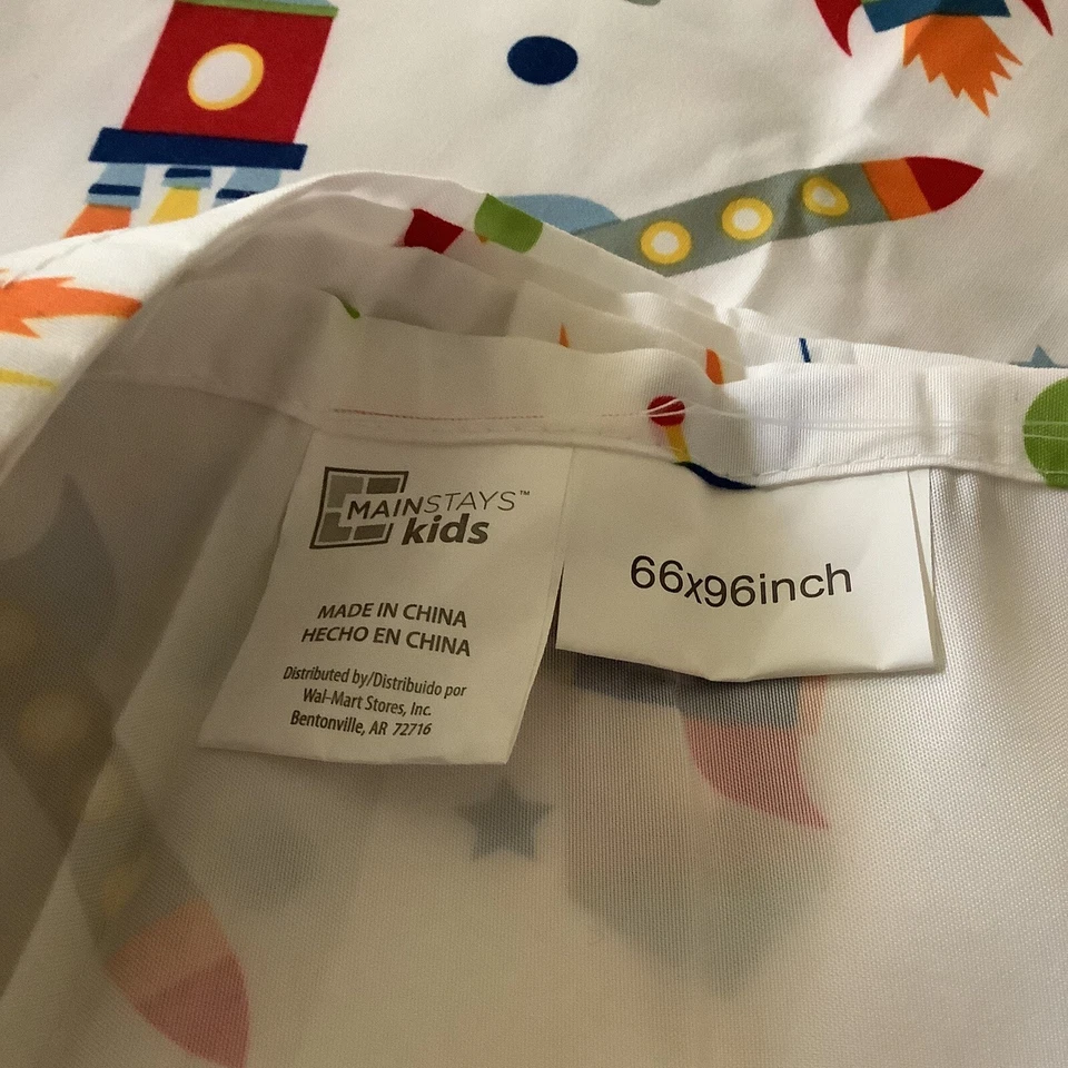 FLAT Sheet Full New Rockets - Kids White Planets Printed Polyester - Image 2 of 4