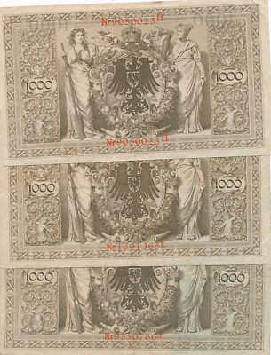 1000 Deutsche Mark Schein Reichskassenschein Reproduktion 5 - 1000 Mark - Sammlerstück, Ausgabe 1882-1884 100 Mark Schein 1910