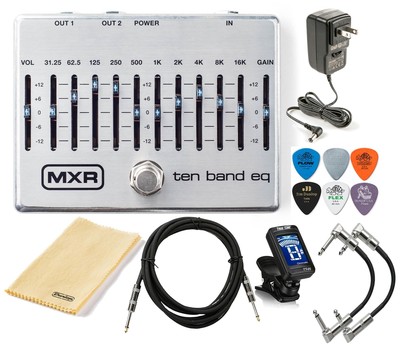 MXR M108S Ten Band EQ Dual Output True Bypass Effects Pedal Equalizer w/Power...