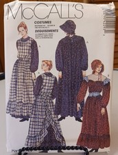 4229 McCalls SEWING Pattern UNCUT Costume Misses Med Pioneer Dress Apron Bonnet