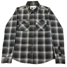 Dixxon Flannel The Static Shirt Mens XL Long Sleeve Pearl Snap Moto Grunge NWT