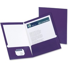 25 Count Purple Laminated Twin Pocket Folders High Gloss Business Card Holder