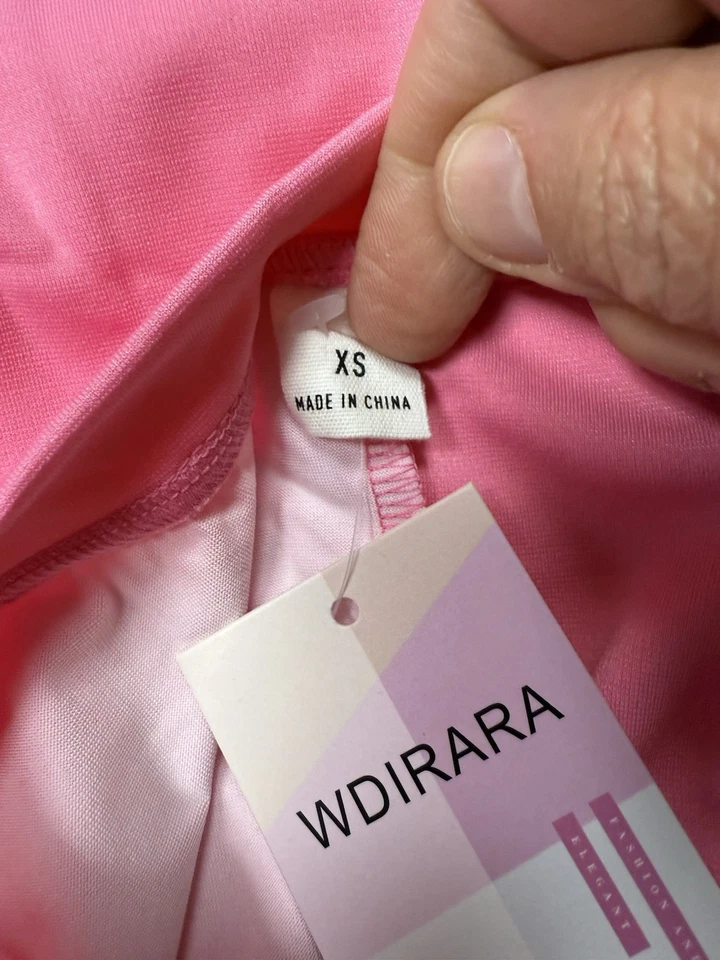 Wdirara men’s size XS tank top shirt faux leather neon hot pink colorblock new - Image 2 of 3