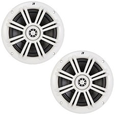 2x Kicker BKM604W 6.5" 150W Max Power 2-Way Marine Coaxial White Speakers