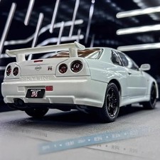 1:24 Nissan Skyline R34 Diecast Model Car Sound Light Collectible GTR Toy Gift