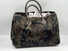Mark & Graham Elisabetta Slouch Genuine Leather Camo Leather Hide Handbag Italy