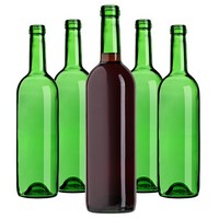 Kadax Weinflasche Aus Glas Ohne Korken , 750Ml, GrüN, 10 StüCk