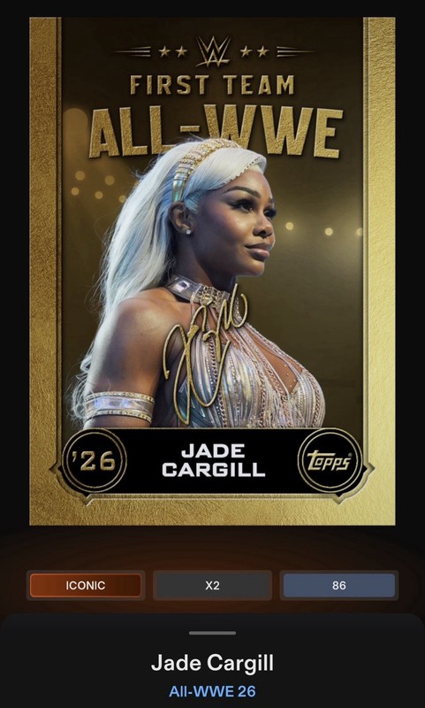 Jade Cargill - Gold First Team Signature Iconic Topps Slam All-WWE 26