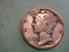 1936 P  Mercury Dime - Fine cond album filler , actual coin in photo