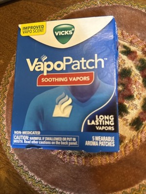 Vicks VapoPatch, Soothing Vapors, 5 Wearable Patches Box Rough But Unopened