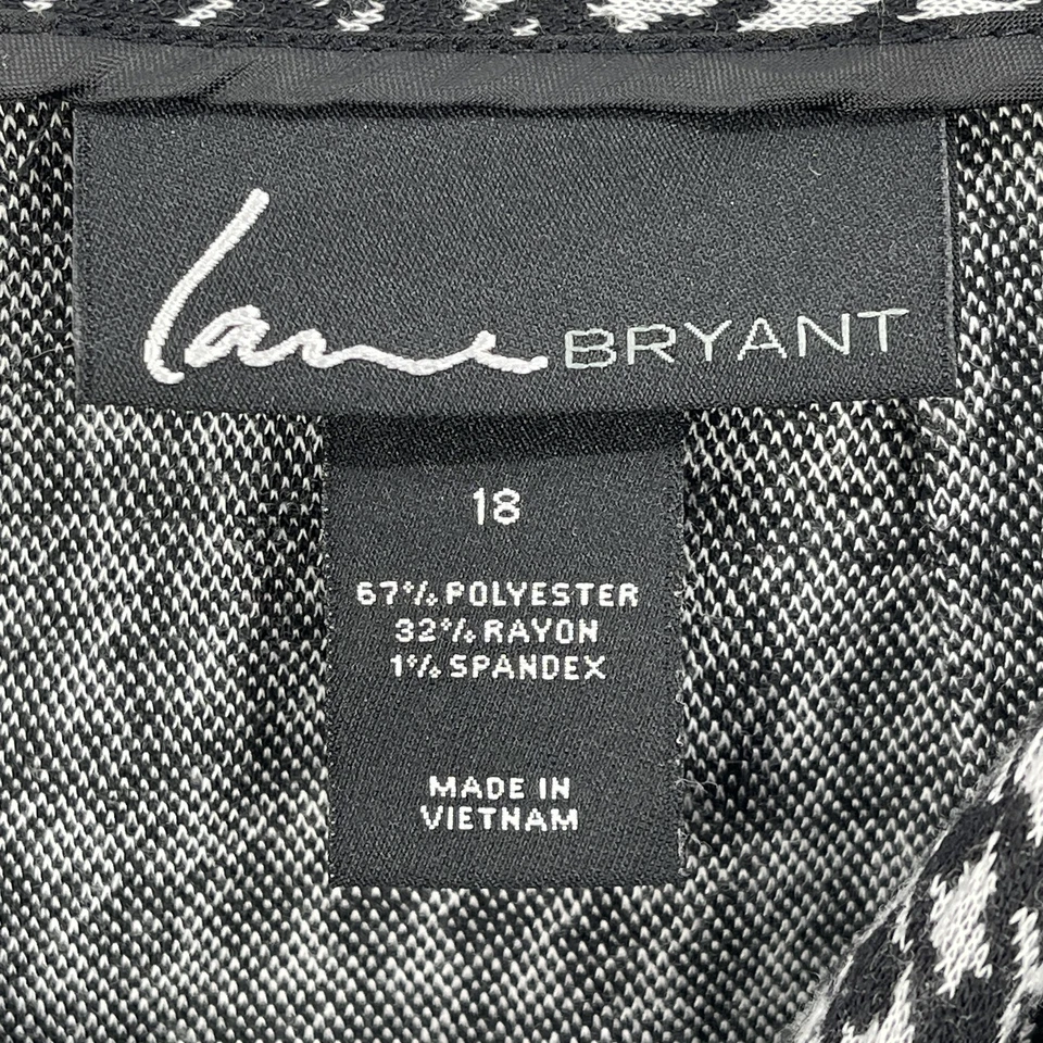 Falda de carrera de pata de gallo Lane Bryant para mujer talla 18 negra dinero antiguo preppy elástica Foto 3 de 4