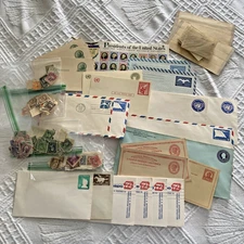 Mixed Lot US Stamps Air Mail Envelopes & Supplies