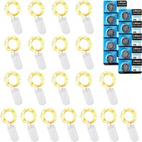 LED Lichterkette 20Er Set 1M 10 GroßE Leds Warmweiß Batterie 20 StüCk