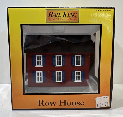 MTH RAIL KING 30-90247 CASA ADOSADA PERSIANAS ROJAS AZUL OSCURO ILUMINADAS NUEVAS EN CAJA ESCALA O | Zustand: New