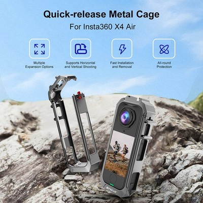 Panoramic Camera Protective Frame with Expand Cold Shoe Base for Insta360 X4 Air